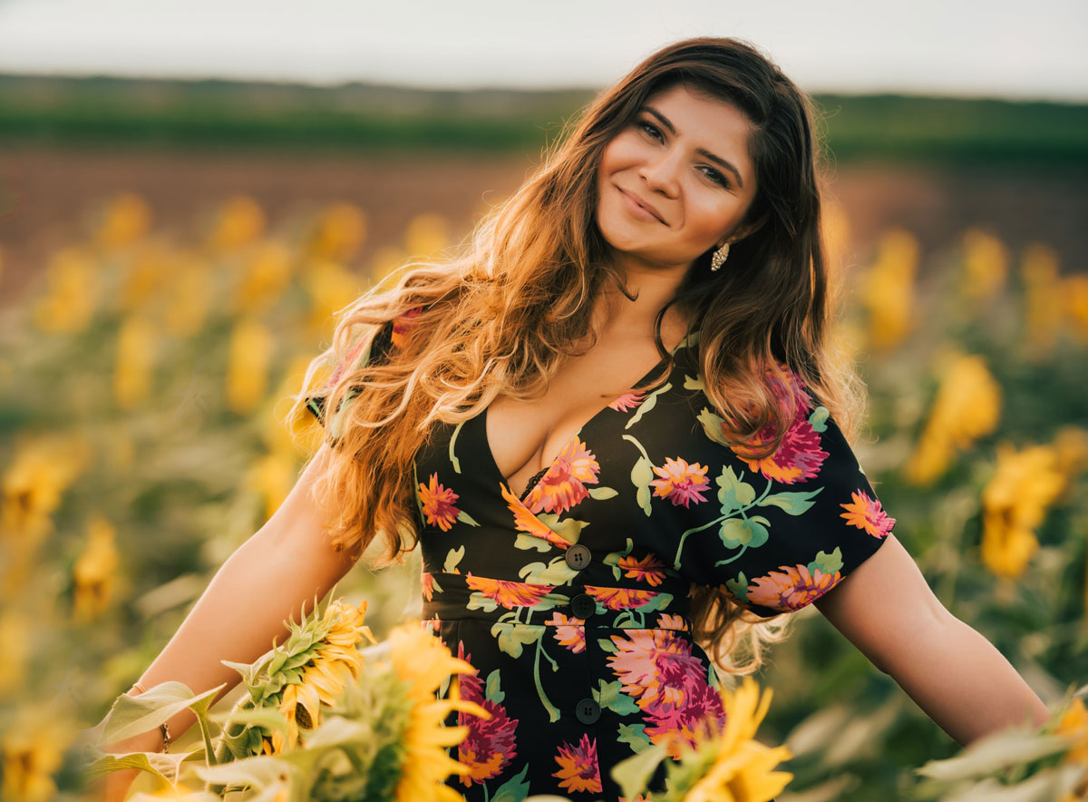 smiling Albanian bride