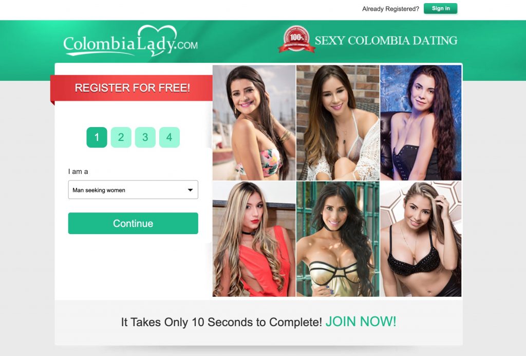 Colombia Lady main page