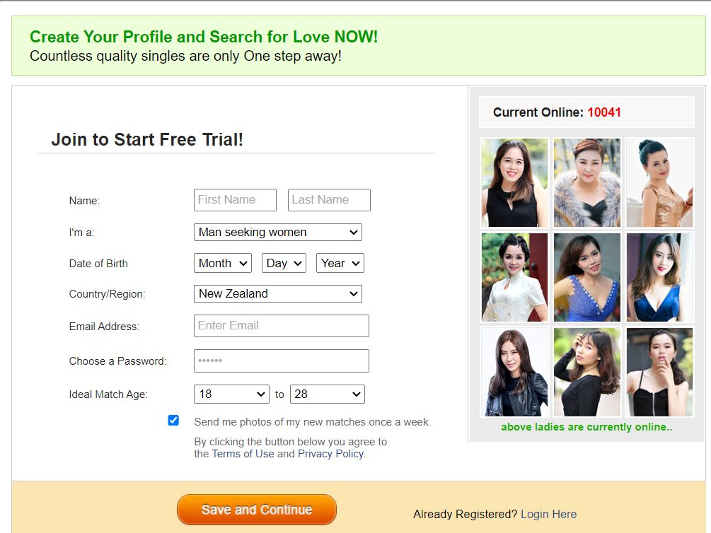 FindAsianBeauty create account