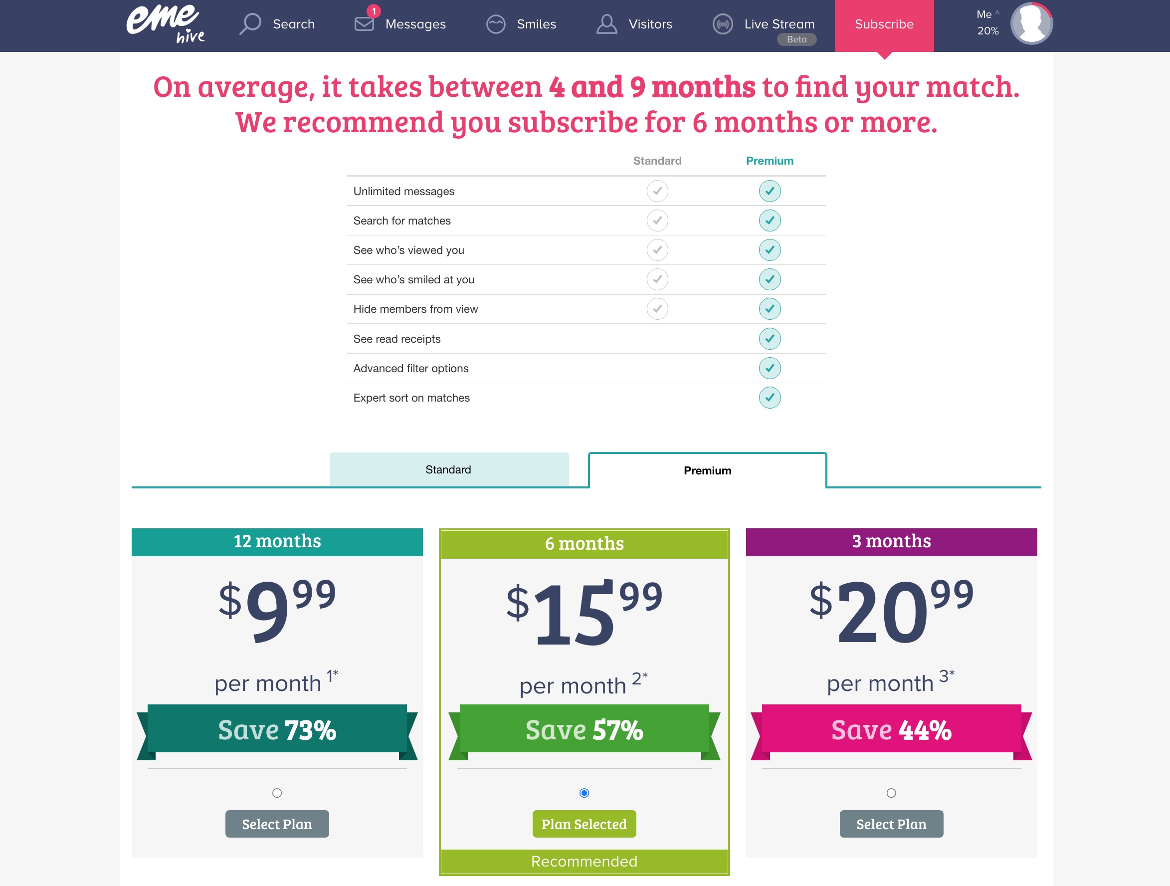 Eme Hive subscribe prices
