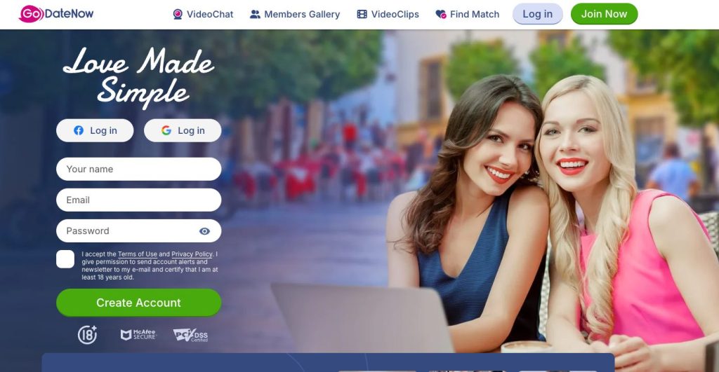 godatenow main page